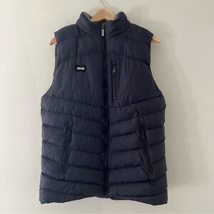 Paul Parker Quilted Down Vest Navy Size Medium Outdoor Layering Warm